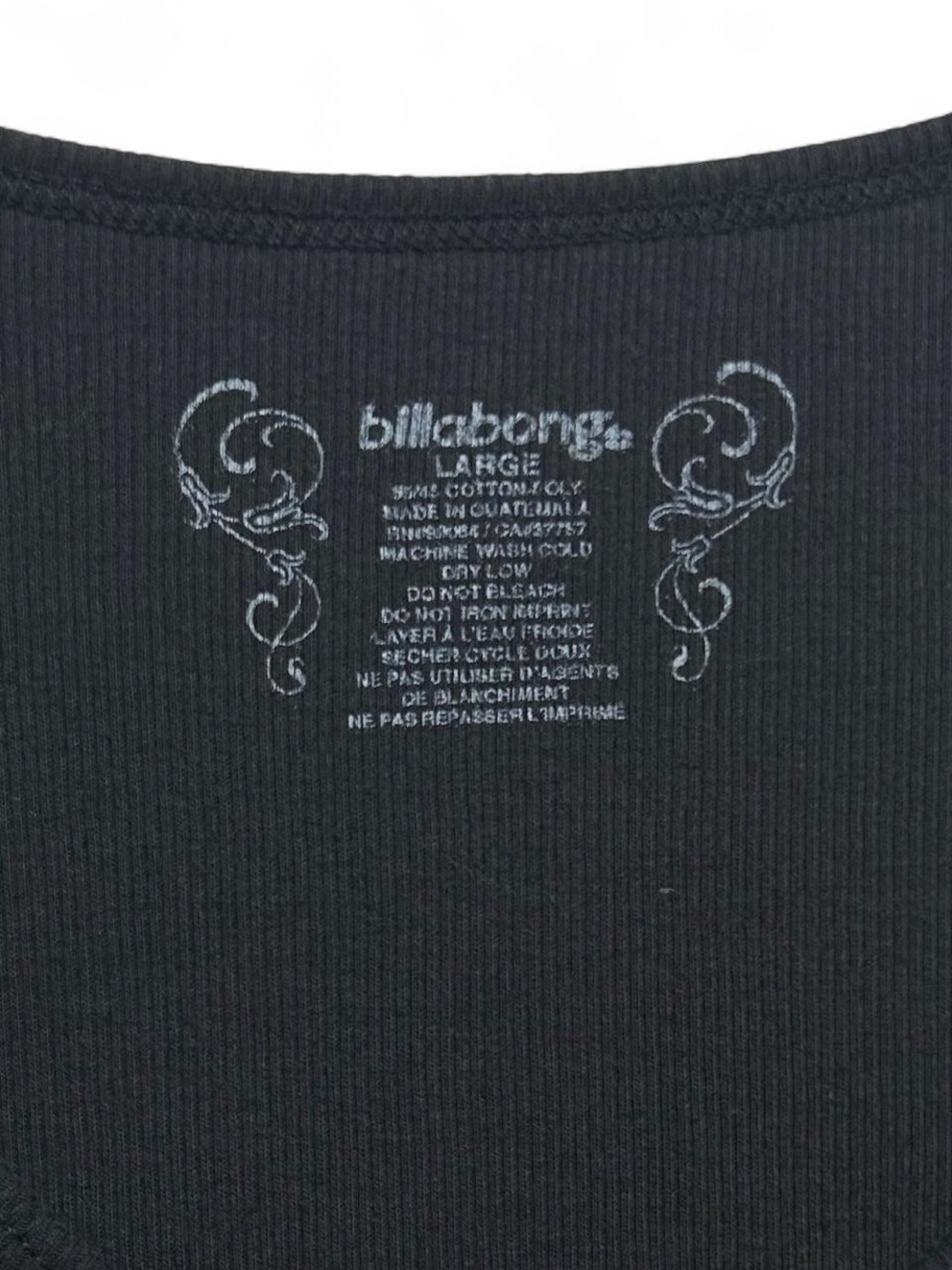 Y2K 2000s Billabong Reflective Logo Black Tank Top - Picture 6 of 7